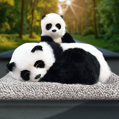Aktiv kömürlü qoxu uducular – Doll Deodorizing Formaldehyde Car Ornaments - mother-and-child-squats-panda