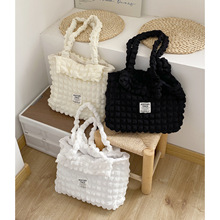 韩版泡泡云朵单肩包大容量托特包小清新仙女风百搭甜美学生通勤包