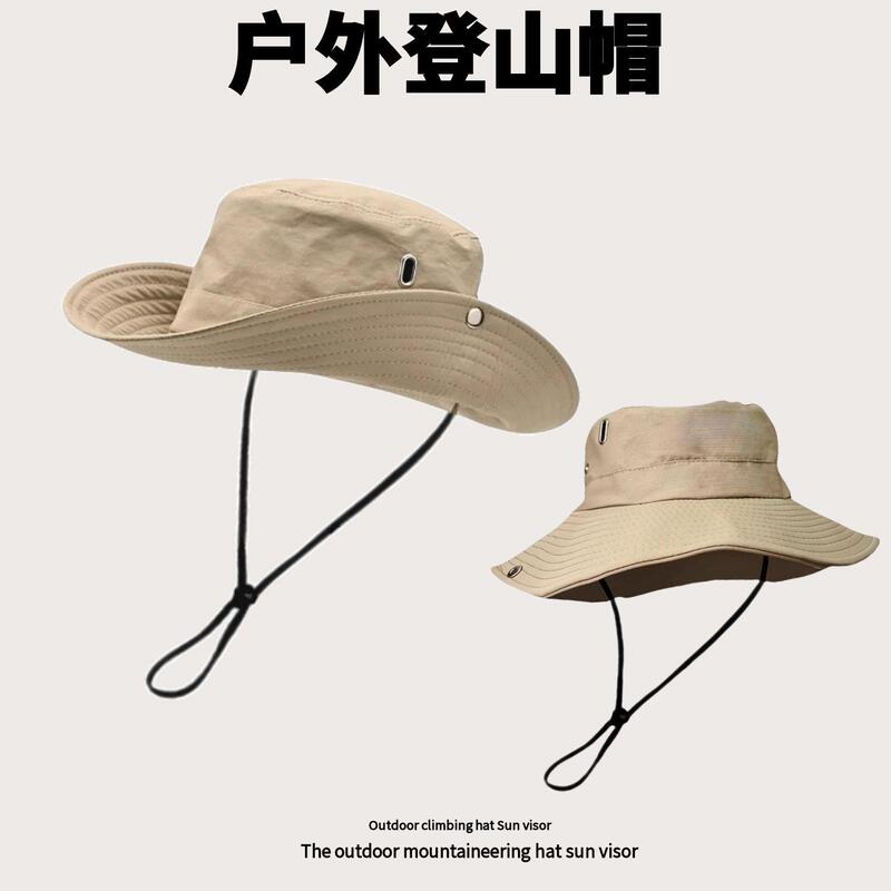 Western Cowboy Hiking Hat, Fisherman Hat, Mountain Climbing Desert Sun Protection Hat, Women's Outdoor Sun Protection Hat, Men's Sun Protection Hat with Large Brim