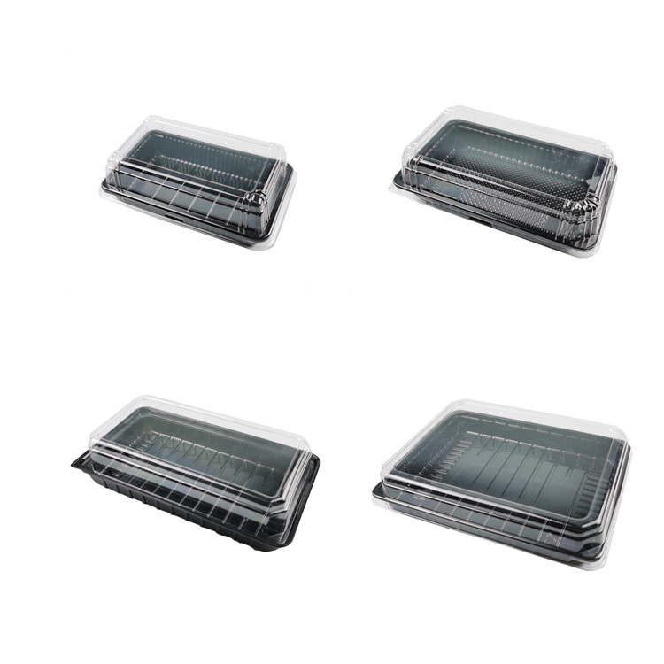 Caja de hornear pastel rectangular caja de blister pastel de melocotón caja de fondo negro Tapa de embalaje caja de pan de pastelería occidental