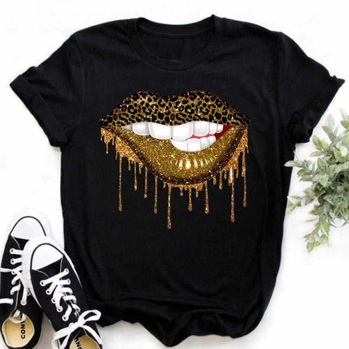 Cross-border large size loose fashionable new leopard print heart base shirt short-sleeved T-shirt for women