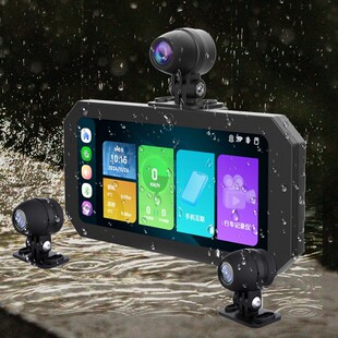 Cross-border motorcycle driving recorder locomotive wireless carplay 6.25 inch three-recording WIFI mobile phone interconnection
