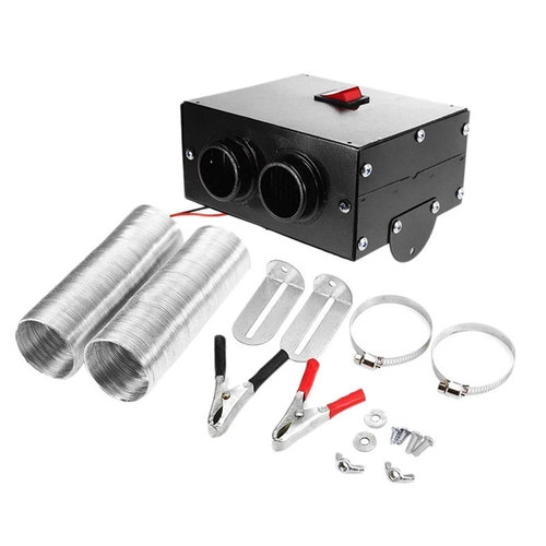 2-hole car heater 12V 500W car travel heating thermostat fan defrost and defogging