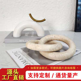 定制现代几何摆件家居软装样板房售楼处酒店客厅玄关装饰品摆件