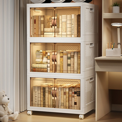 Selected Double-Door Folding Storage Box Organizer Toy Clothes Storage Cabinet Plastic Wardrobe Storage Box