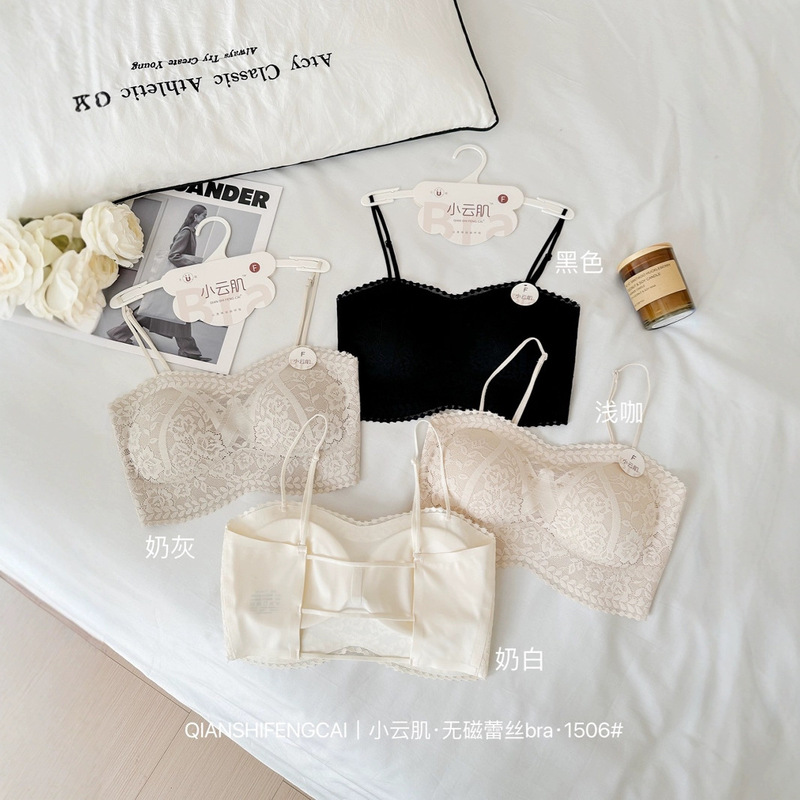 2025 春夏 1506 Xiaoxiangfeng チューブトップレース美しいバック下着女性の小さな胸プッシュアップ通気性と快適なバックレスブラジャー|undefined