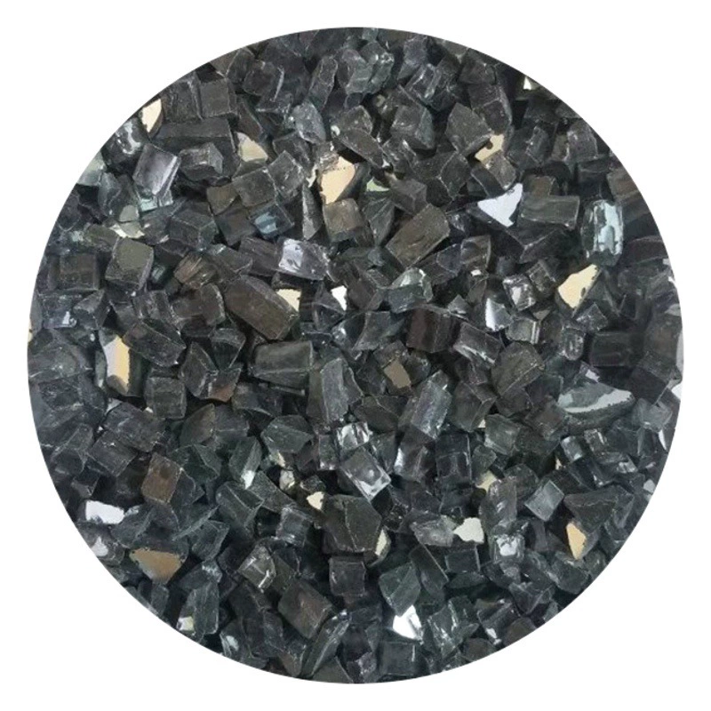 Стеклянный блок для сжигания камина нерегулярные частицы стекла Стеклянный блок янтаря 9-12 мм для украшения ландшафта