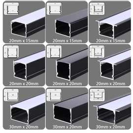 LED硬灯条外壳型材30宽线形灯带铝槽嵌入式明装款