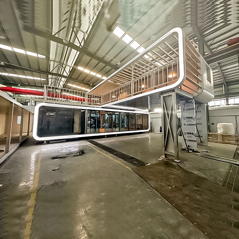 Cabina espacial Sala móvil Contenedor Aleación de aluminio Sala de sol Pequeña oficina al aire libre Casa de familia comercial Fabricante de almacén de Apple