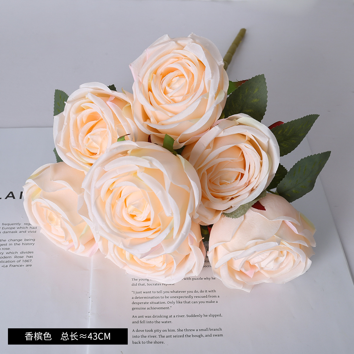 Simulación de 7 flores falsas de rosa princesa escritorio sala de estar DIY decoración de la habitación de bodas de mano accesorios de fotografía de flores
