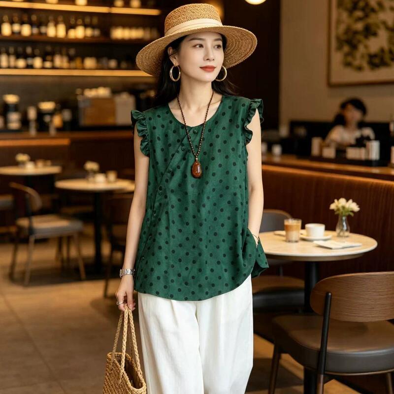 Original 2026 Summer New Style New Chinese Style Round Neck Retro Designer Xiangyun Silk Sleeveless Blouse Top Original 2026 Summer New Style New Chinese Style Round Neck Retro Designer Xiangyun Silk Sleeveless Blouse Top
