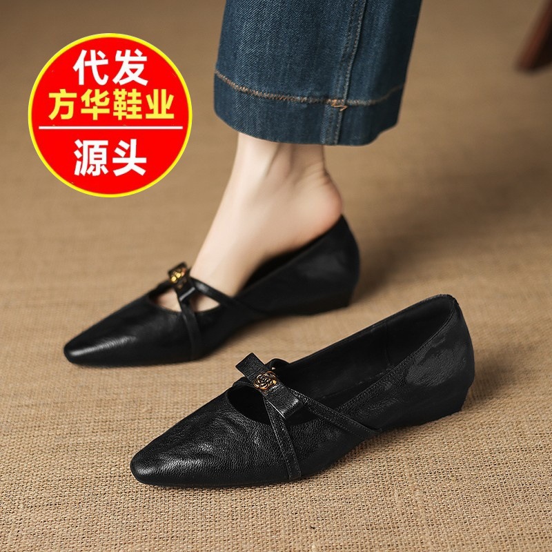 2026 primavera y verano nueva moda versátil puntiagudos zapatos Lefour zapatos de mujer superficial zapatos de trabajo de suela suave