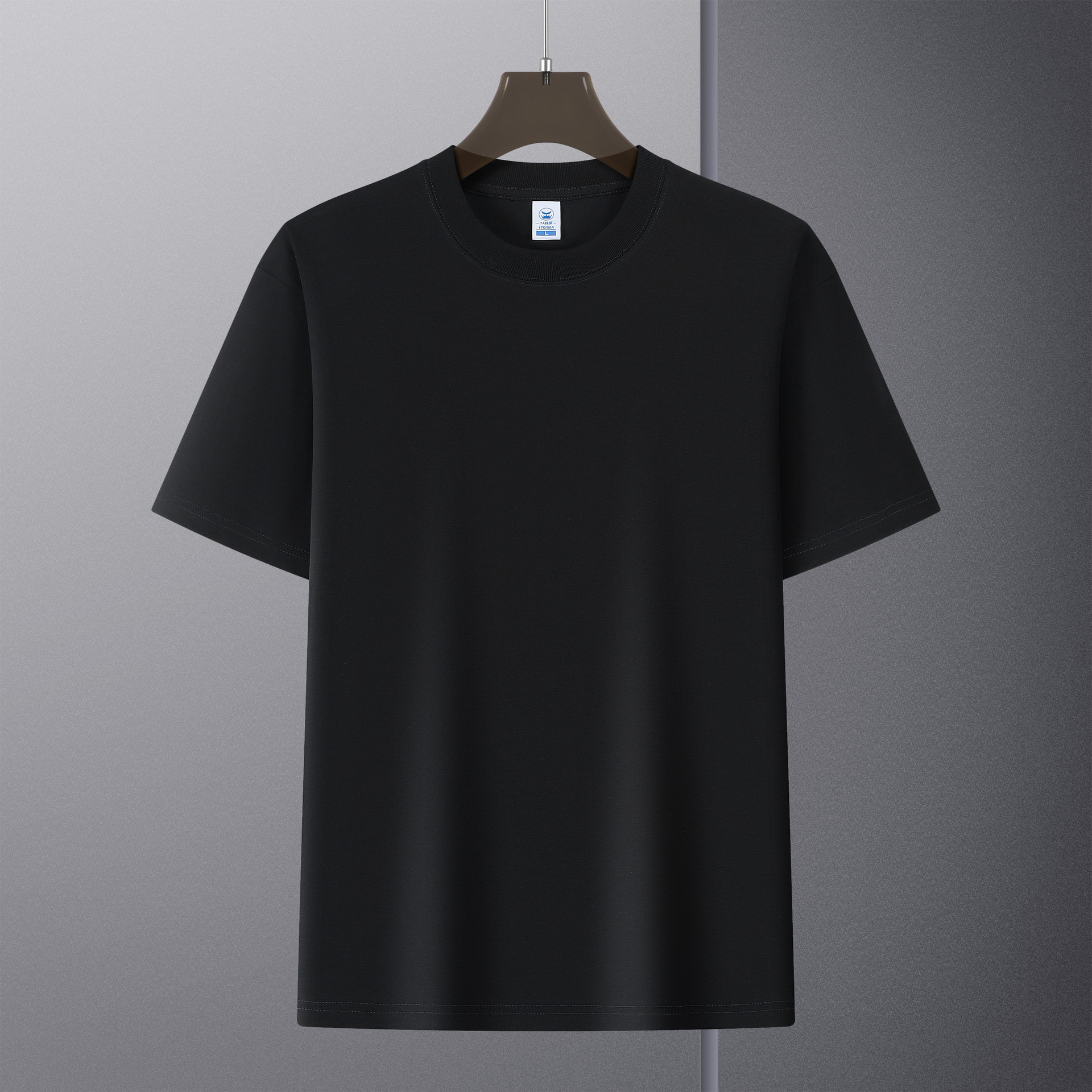 Camiseta de manga corta de peso pesado de 220 gramos de estilo americano hombre blanco suelto cuello redondo media manga camiseta de base de color sólido versátil personalizada de verano