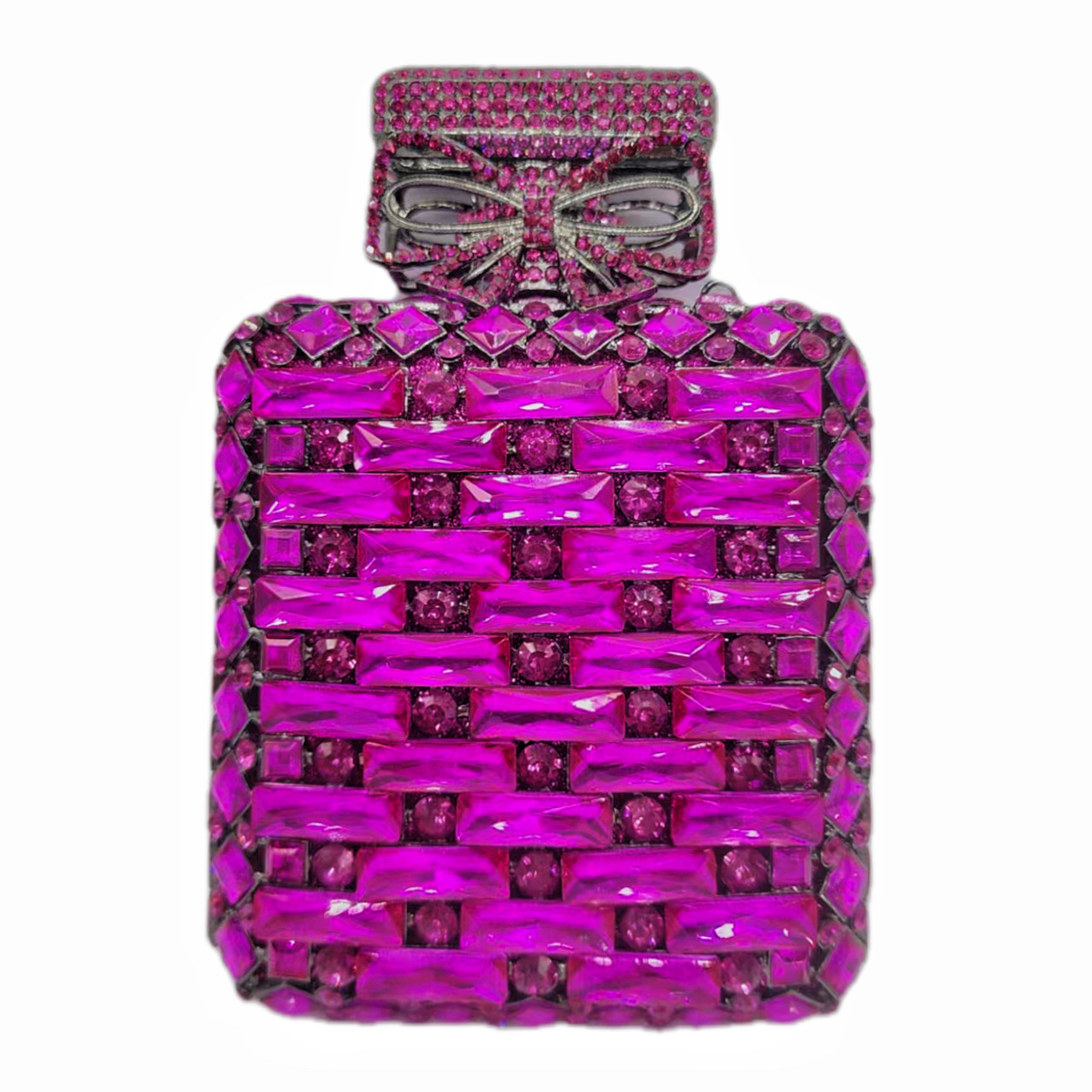 Transfronterizos nueva botella de perfume cuadrada con diamantes bolsas de cena europeas y americanas bolsas de mano de diamantes clutch nuevo oro blanco