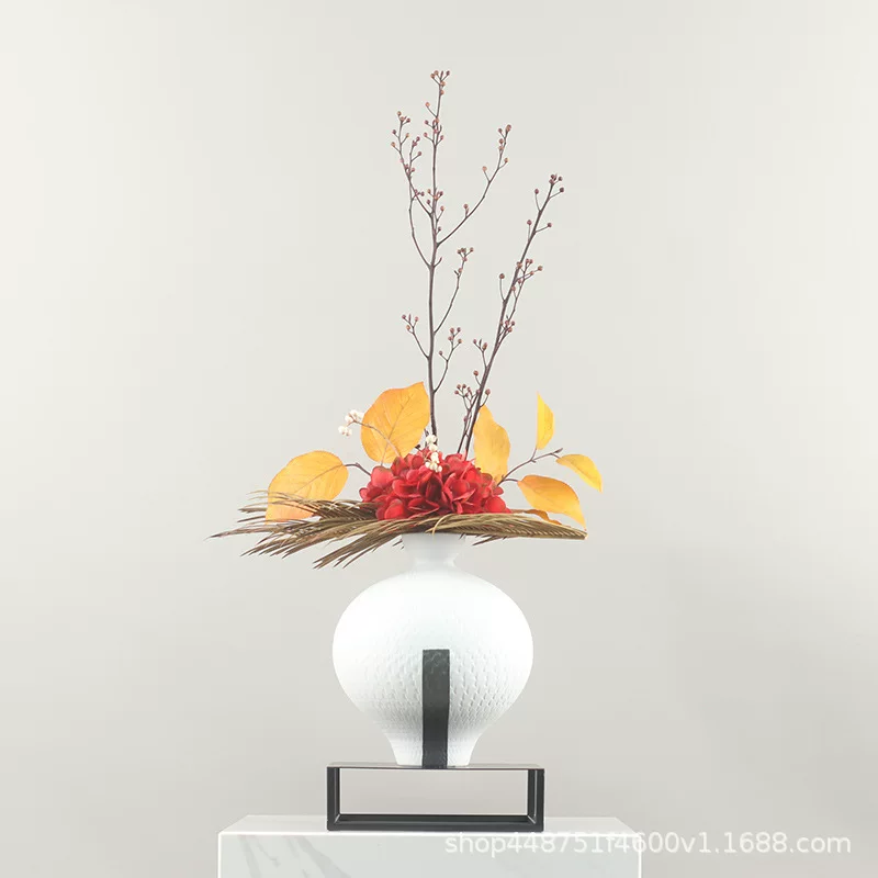 New Chinese -style Japanese -style Silent Wind Zen Simulation Plasma Basin Bonsai Flower Art Club Tea Room Hotel soft decoration