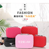 Waterproof capacious handheld cosmetic bag for traveling, polyurethane storage system