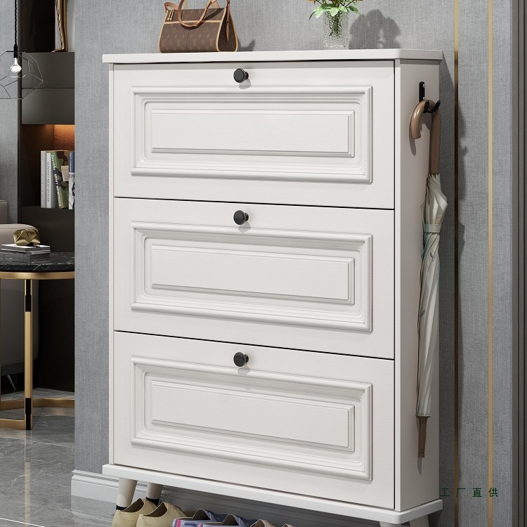 美式超薄翻斗鞋柜家用门口2025新款爆款入户玄关柜一体实木腿鞋架