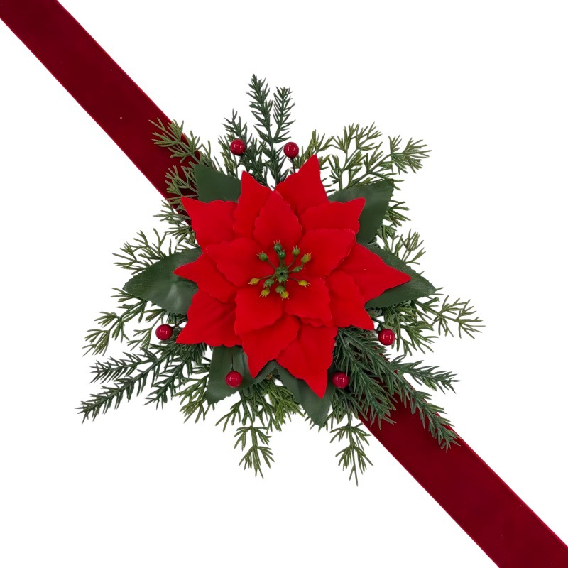 Nuevo Amazon lazo navideño armario colgante de anillo para decoración del hogar colgante de puerta de corona navideña vendido por el fabricante image 7