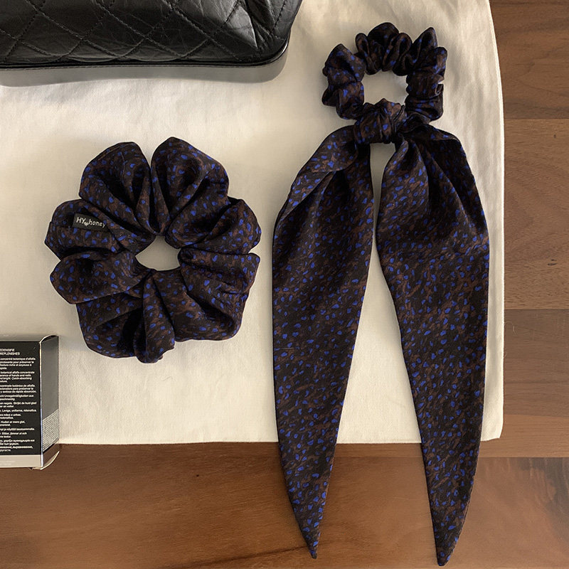 French Blue and Purple Retro Ribbon Hair Tie for Women, Hair Accessories, High-End and Stylish Korean Fashion Hair Tie