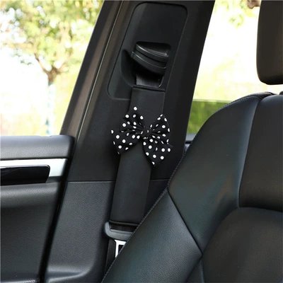 Car Shoulder Strap Cover Anti-Friction – Seat belt shoulder pad - polka-dot-bow-style