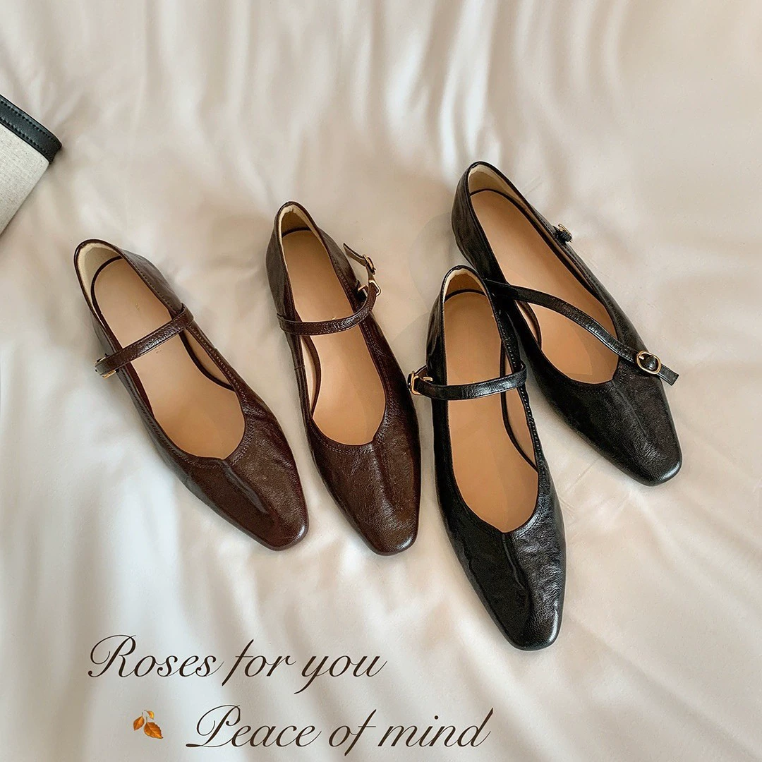 В наличии: Новые женские туфли Mary Jane в скандинавском стиле, ручной работы, с эффектом потертости, плиссированные, на плоской подошве, сексуальный стиль