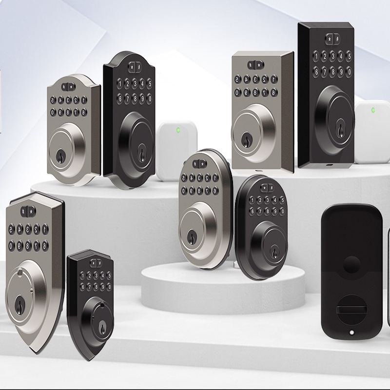 Cerradura Inteligente para Puerta Principal Estilo Americano con Teclado Electrónico de Contraseña, Cerradura Auxiliar, Fabricante, Apertura y Cierre Automático de Puerta Transfronterizo