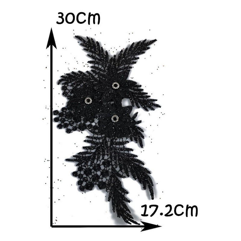 Nuevo bordado hueco rhinestone lentejuelas 3D de encaje apliques DIY decorativo accesorios Ropa Accesorios