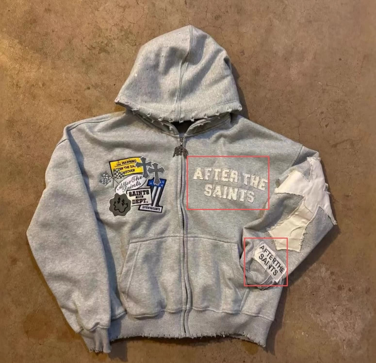 After The Saints Jacket Zip Up Hoodie Grey