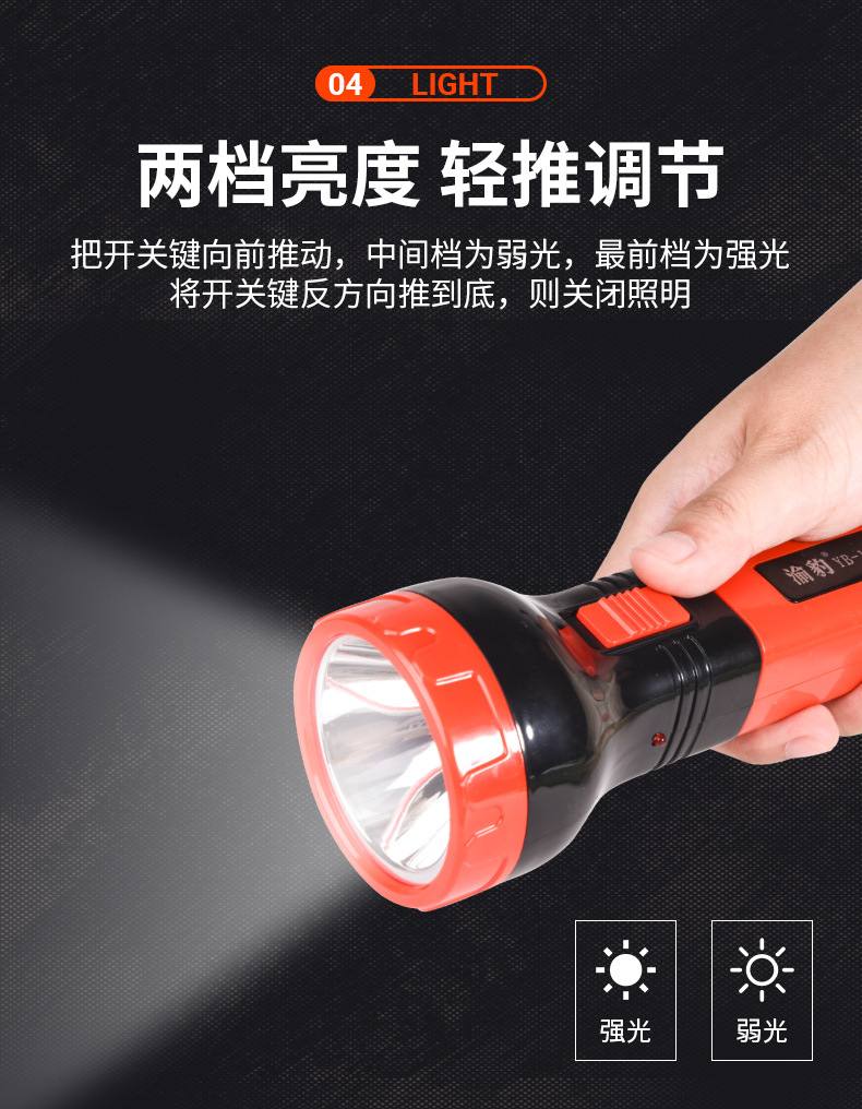 High-Power Flashlight, Strong Light, Long Battery Life, Rechargeable, Children's Home, Outdoor, Small, Portable, Super Bright Wholesale