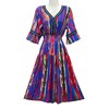 Summer ethnic dress, megaphone, brace, ethnic style, V-neckline, with sleeve