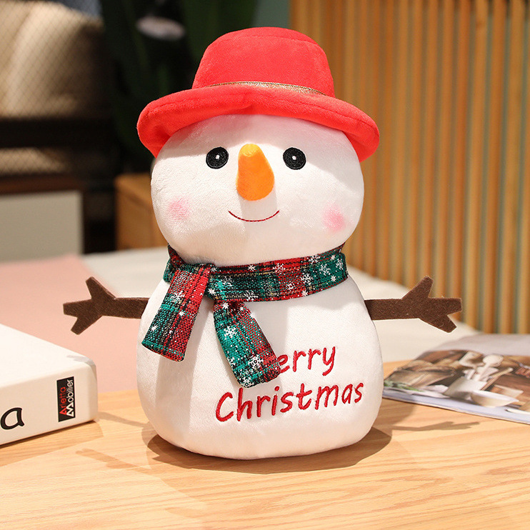 Muñecas de muñecas de nieve de Navidad de tres colores Merry Christmas decoración de juguetes de peluche de Navidad
