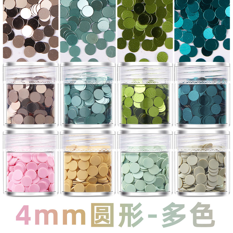 4mm Round Bead PET Sequins Nail Art Decorative Dot Handmade Toy Material suit kg Wholesale