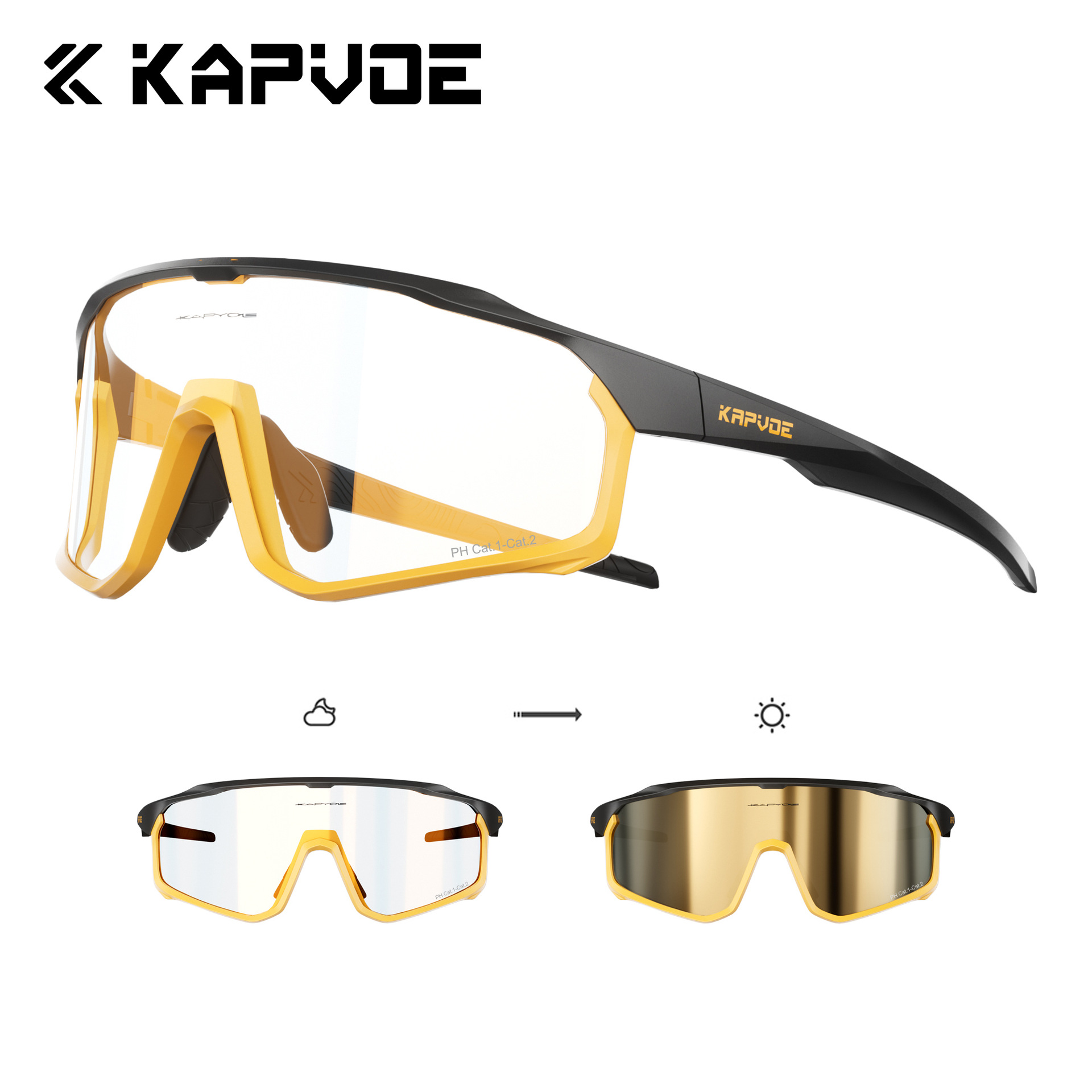 Gafas Fotocromáticas de Ciclismo con Marco Desmontable de TR90, Fotocromático y Anti-Arena, para Deportes al Aire Libre