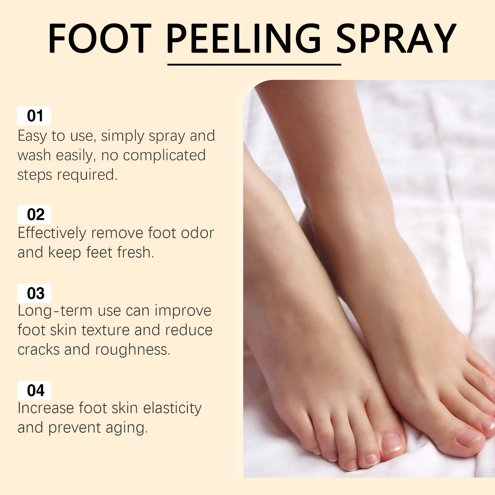 Spray de îngrijire a picioarelor HOUKEA, curățare blândă a picioarelor, piele moale, hidratare, spray de îngrijire hidratantă_voghion.com