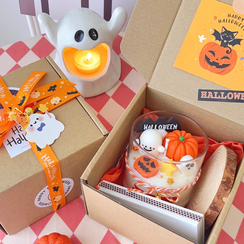 ハロウィン キャンドル 雰囲気 カボチャ ゴースト アロマキャンドル 高見え かわいい アロマテラピー お土産 クロスボーダー ギフト|undefined