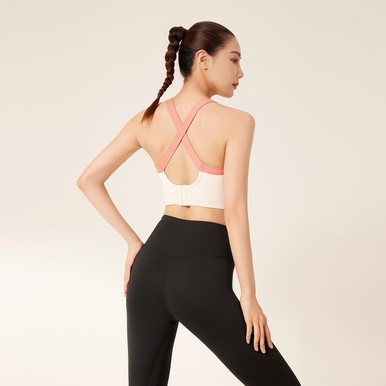 Juyi Tang primavera y verano juego de yoga de color fijo cinturón de hombro antichoque conjunto de ejercicio de acondicionamiento de pecho