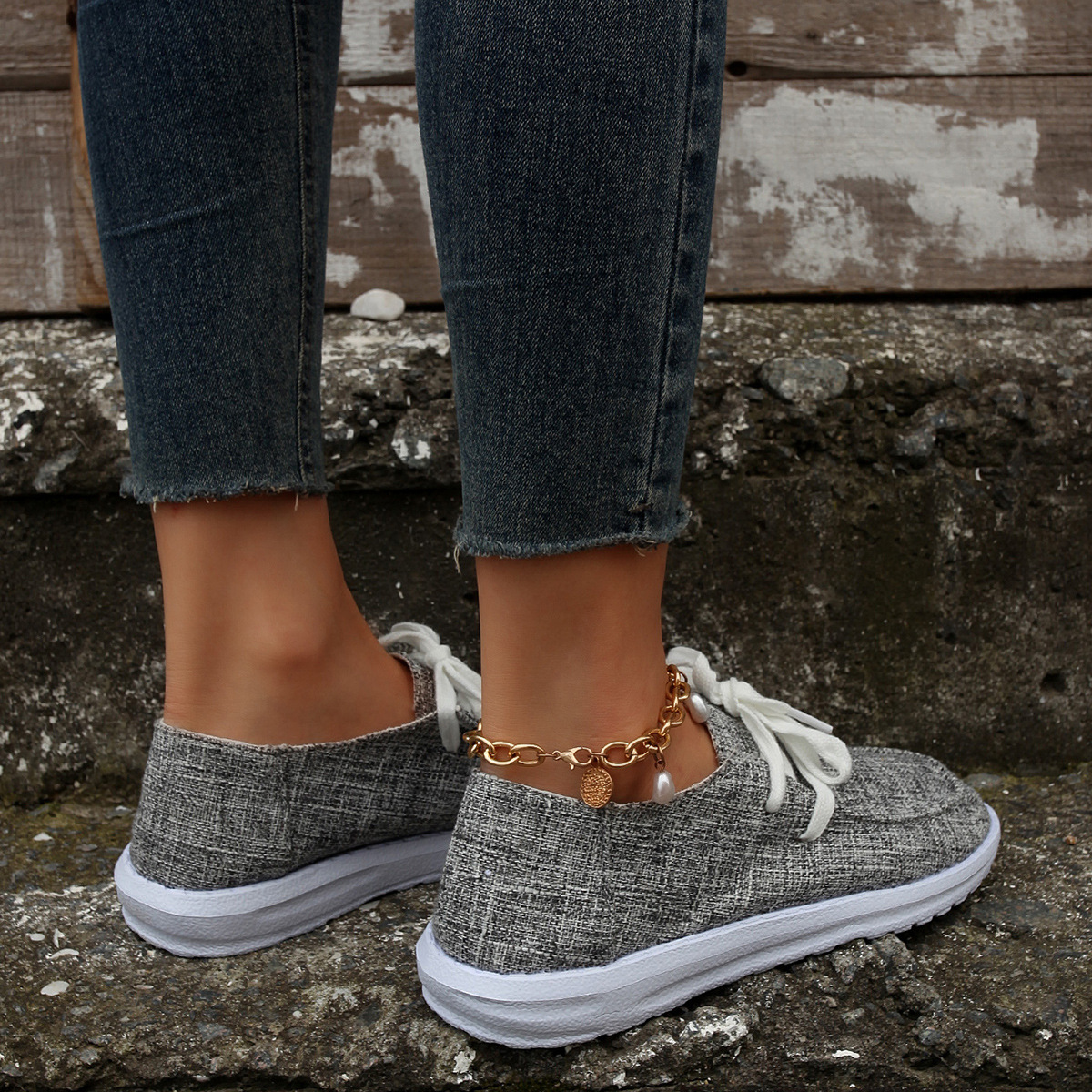 Women's Shoes large size color matching low top shoes flat round head graffiti canvas breathable sneakers _voghion.com