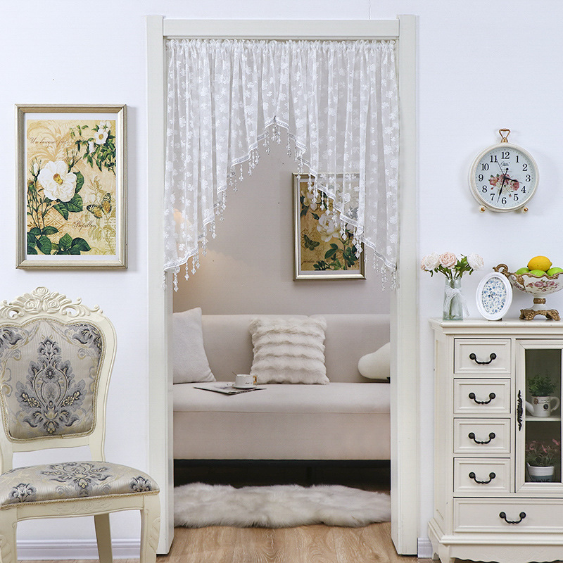 French Style Lace Door Curtain Half Curtain Partition Curtain Bedroom Room Shelter Curtain Home Gauze Curtain New Style Half Curtain for Bathroom
