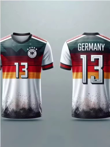 Summer football fashionable T-shirt with a round collar for training…