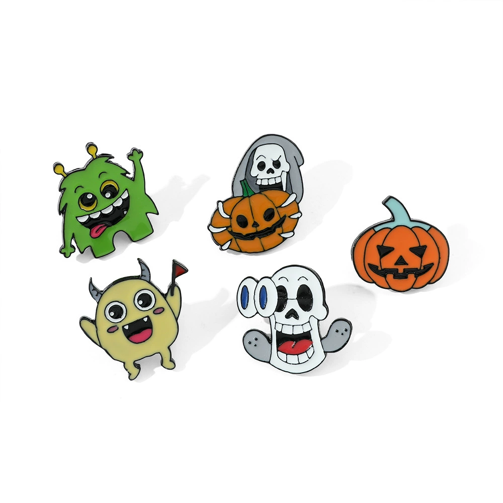 Funny creative brooch, cute metal monster, badge, accessory, pin, halloween, European style