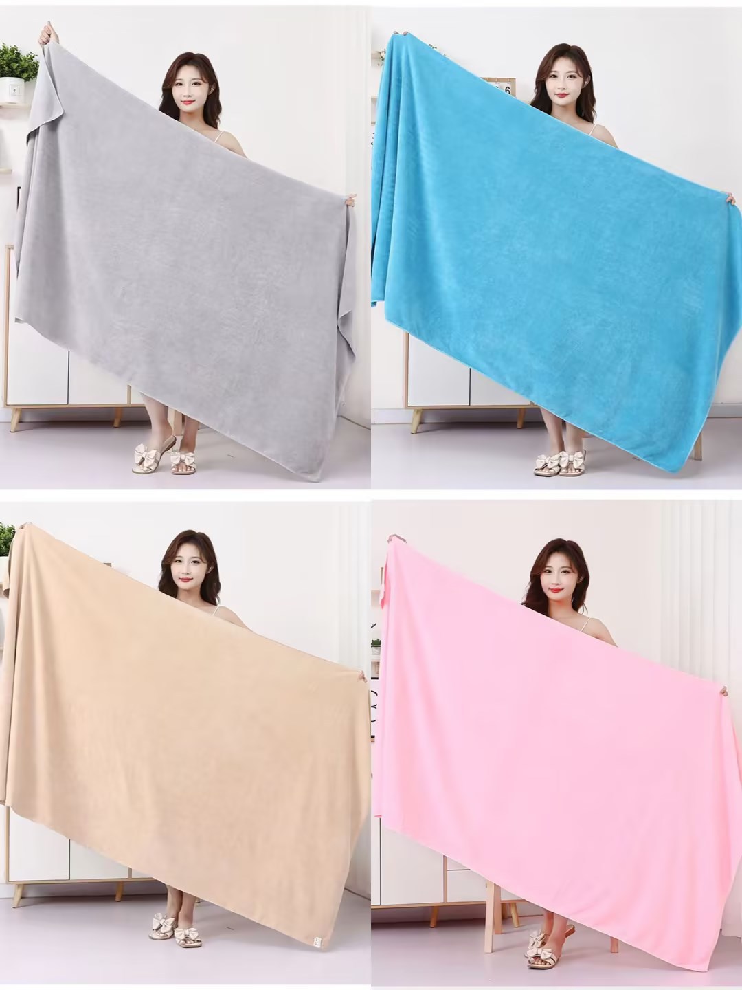 Solid Color Pattern Casual Solid Color Superfine Fiber Bath Towels