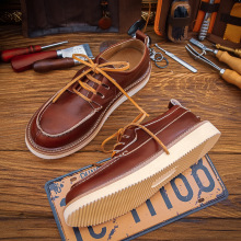 2026年新款皮鞋男鞋休闲真皮高端低帮韩版百搭美式复古大头工装鞋