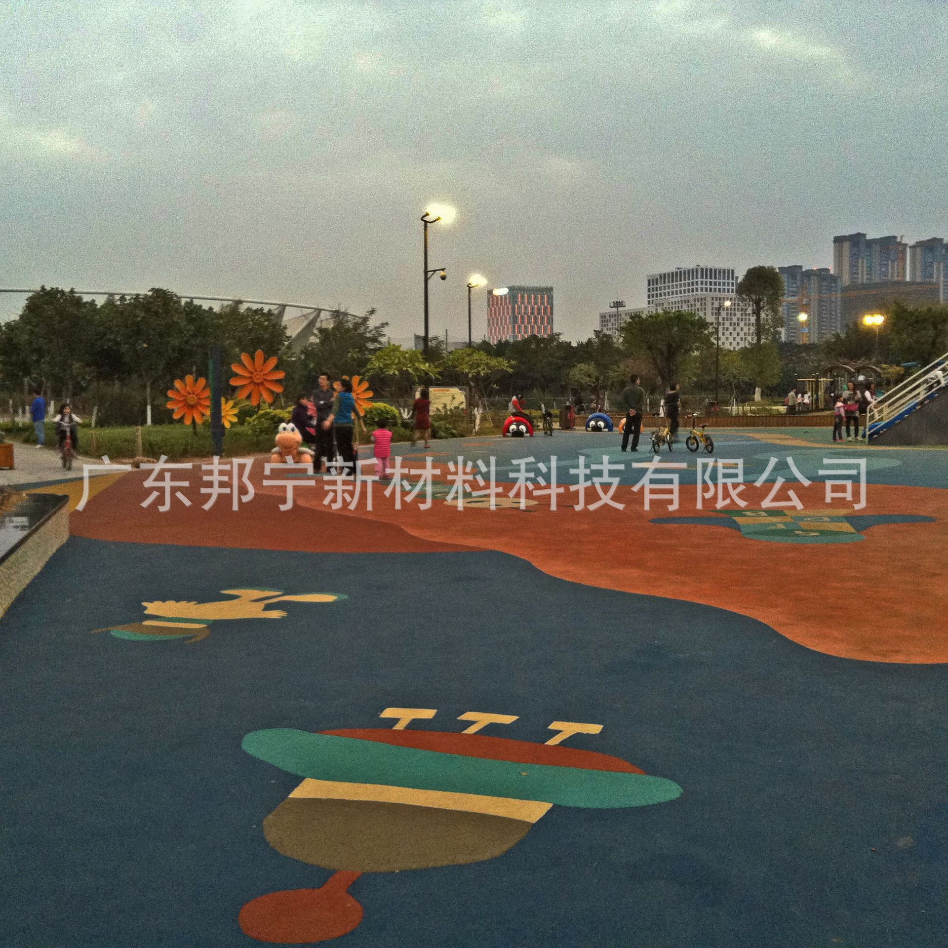 邦宁防滑彩色路面 彩色防滑装甲 绿道自行车道ETC车道彩色路面