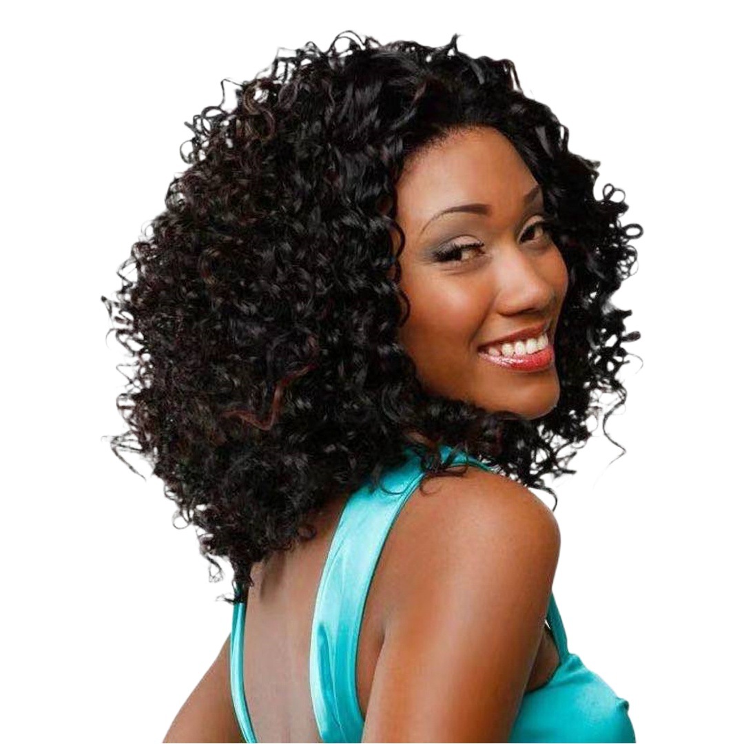 Transfronterizo africano negro pequeño rizado peluca oblicua Comercio exterior europeo y americano señoras peluca cabeza cubierta