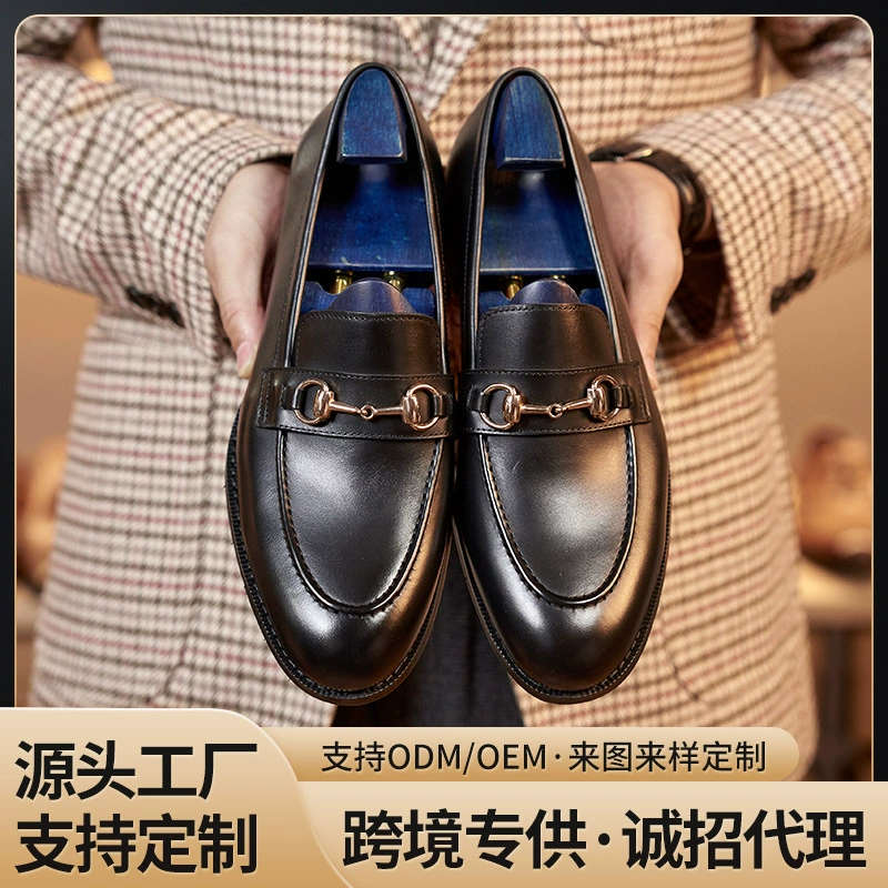 Трансграничные британские лоферные туфли, мужская кожаная деловая повседневная обувь ручной работы, увеличивающаяся дышащая обувь Bean на одну педаль оптом