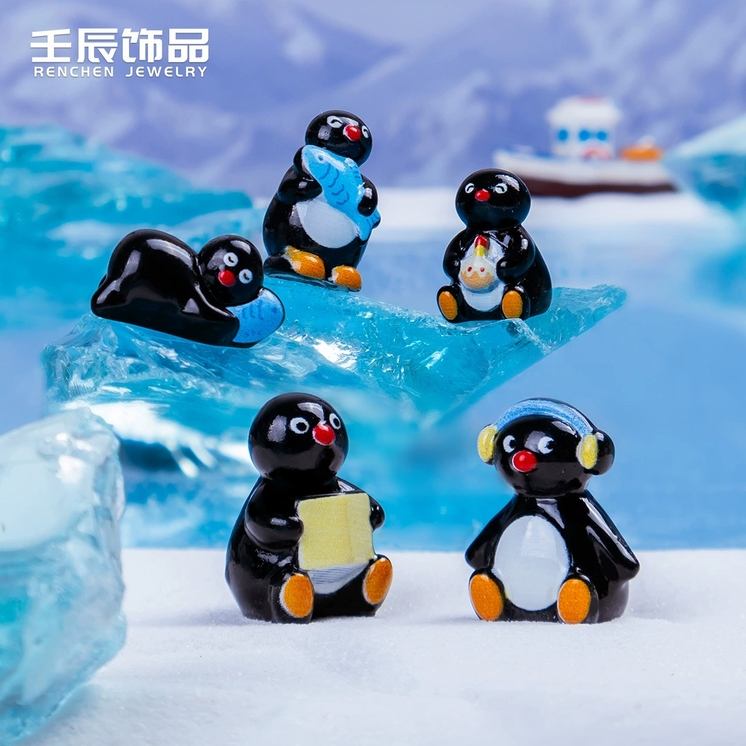 Креативная мультяшная пингвин Antarctic животное айсландский рай diy смола поделки аксессуары декоративные авто настольные украшения