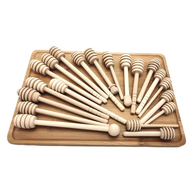 Деревянная медовая палочка Джем Мед Перемешать Возьмите Маленькая деревянная палочка Кухонный гаджет Твердая древесина Мед Перемешать Деревянная палочка