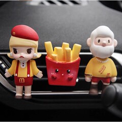 麦当主题薯条香薰情侣车载出风口夹香薰持久香氛高档创意饰品香氛