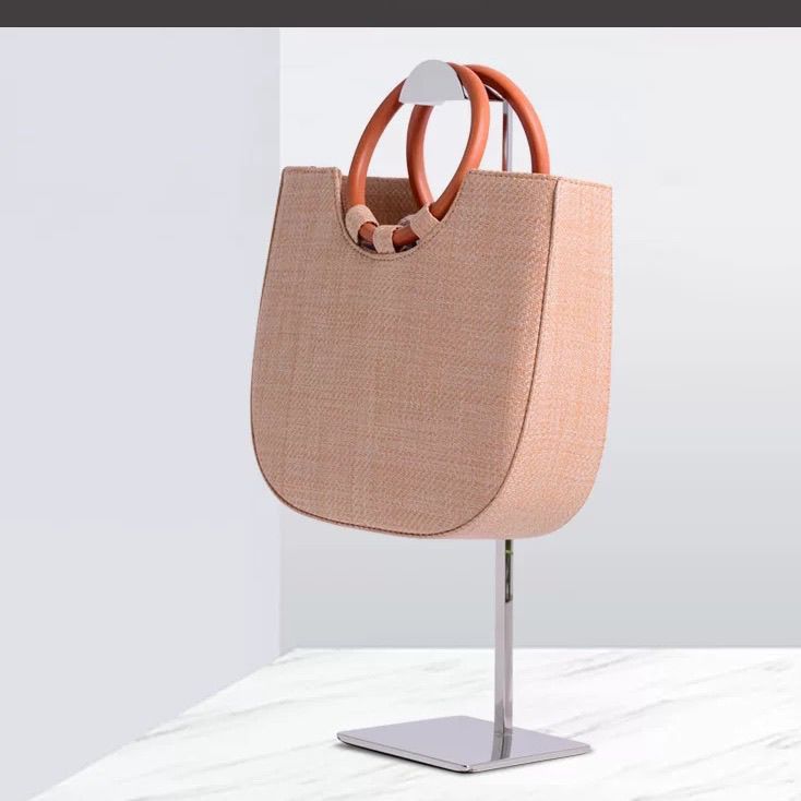 Estante de bolsa de acero inoxidable ventana bolsa de exhibición estante de exhibición de mesa vertical de alto grado cabina de exhibición soporte de piso ajustable