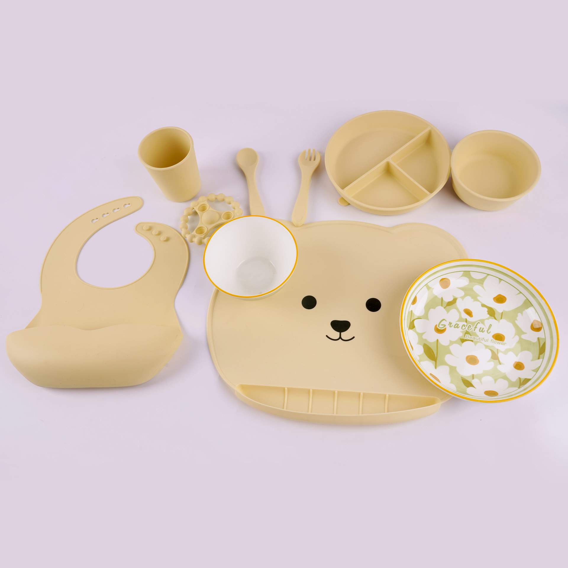 Manteles individuales de silicona Alfombrilla de mesa de silicona impermeable antideslizante para niños Almuerzo para estudiantes Alfombrilla de aislamiento térmico a prueba de aceite Manteles individuales de dibujos animados para bebés